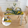 thumbnail image 2 of HAOXIT Outdoor Tablecloth - Square Dining Table Cover, Yellow Botanical Summer Outdoor Table Cloth with Umbrella Hole &amp; for Picnic/Patio/Party 46*46, 2 of 8