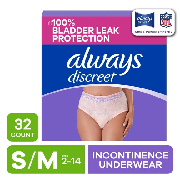 Always Discreet - Adult Diapers for Women Size S/M, 32 Countā