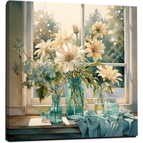 Bathroom floral wall art modern home decoration floral canvas print for bathroom living room dining room
