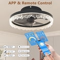 thumbnail image 6 of Jopath 16" Smart Silent Ceiling Fan with Light,Flush Mount LED Chandelier with 5 Invisible Blades, Remote Control and Timer, Dimmable Lighting for Bedroom, Living Room,Black, 6 of 9
