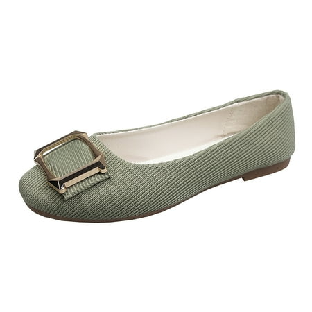 

Women Square Buckle Flat Shoes Slip On Shallow Mouth Simple Single Shoes Casual Shoes Work Shoes Coconuts Sandals for Women Sandal Heels for Women Size 8