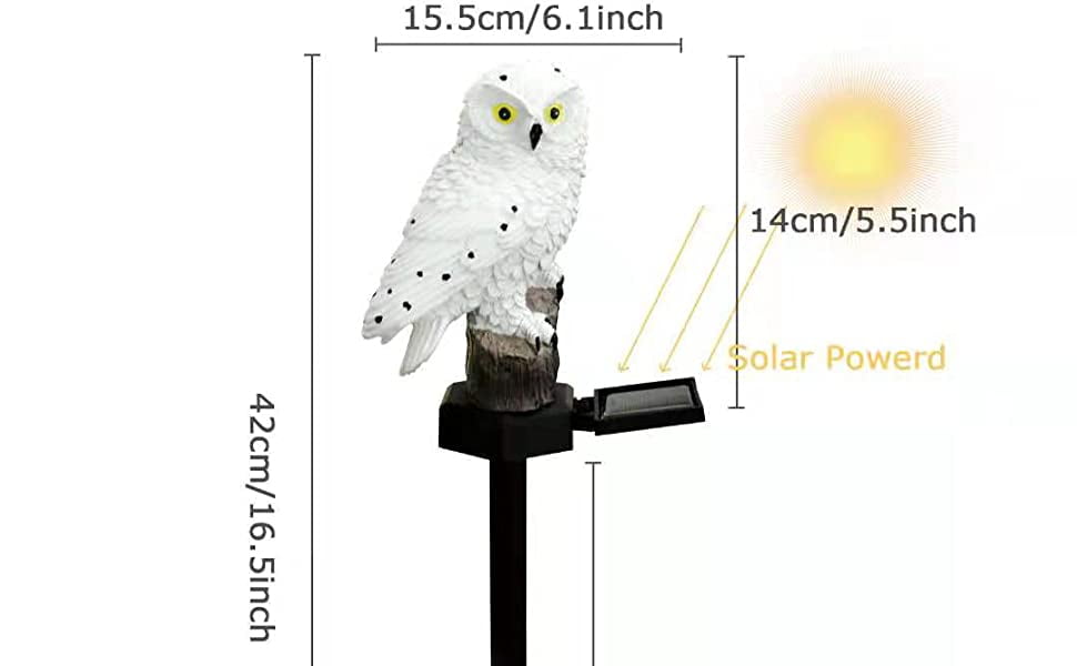  HSHD Solar Owl Decoration Lights Outdoor Spread-Winged Owl  Figurine Garden Decor with Metal Yard Art.Owl Statue Light for Pathway  Patio Backyard Decoration Lawn Ornaments(12x15 Owl) : Patio, Lawn & Garden