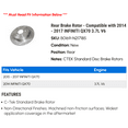 thumbnail image 2 of Rear Brake Rotor - Compatible with 2014 - 2017 INFINITI QX70 3.7L V6 - Centric, 2 of 2