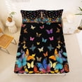 thumbnail image 5 of Erosebridal Multicolor Kawaii Butterflies Bed Sheets,Wild Animals King Sheets For Girl Kids 4-Piece, 5 of 6