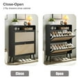 thumbnail image 5 of Sweiko Shoe Storage Cabinet with 2 Flip Drawers, Modern Entryway Shoe Cabinet, Wood Shoes Organizer Cabinet, Freestanding Rattan shoe rack cabinet for Hallway, 5 of 6