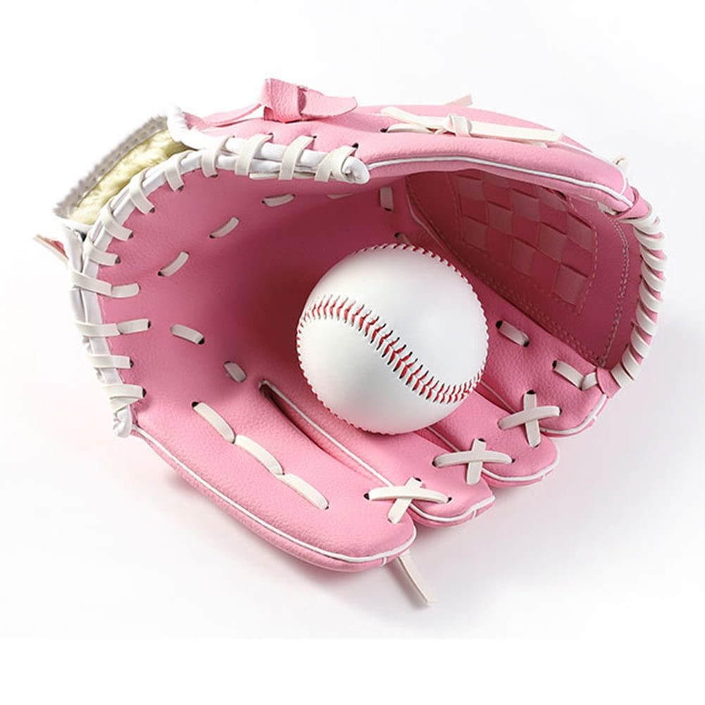 Sports Batting Gloves with Baseball PU Leather Left Baseball Glove with 1 Ball