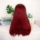 thumbnail image 5 of Nueva Peluca para Mujer de Fibra Química a la Moda, Figura de Flequillo Rojo Vino, Cabello Largo y Liso, 5 of 10