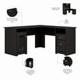 thumbnail image 3 of Bush Furniture Cabot 60" L Desk and Hutch with Storage, Espresso Oak, 3 of 8