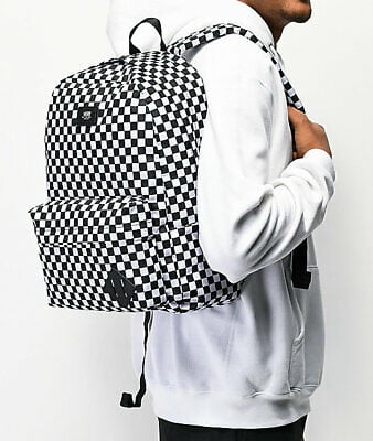 old skool checkerboard backpack