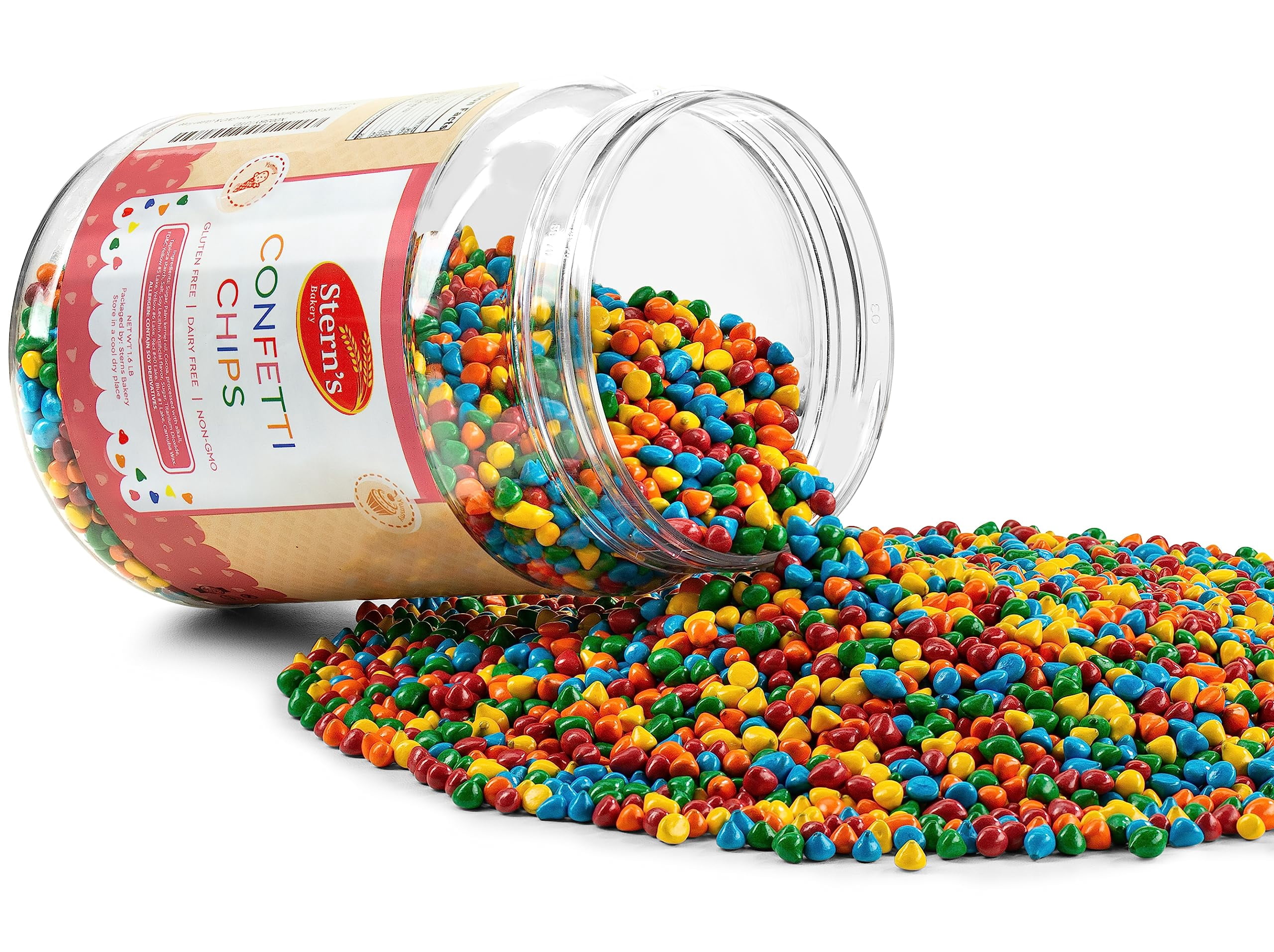 Rainbow Candy Coated Chocolate Chips | 1.5 lbs Cosmic Brownie Sprinkles | Mini Chocolate Baking Chips for Ice Cream & Cake Decorating | Kosher Nut Free Non GMO Vegan & Gluten Free | Stern’s Bakery