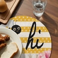 thumbnail image 3 of Spring Bees Daisy Round 15 Inch Placemats Set of 8, Rustic Tulips Dots Yellow Striped Burlap HeatResistant Non Slip Place Mats for Dining Table, Wipeable Braided Kitchen Table Mats for Housewarming, 3 of 9