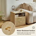 thumbnail image 6 of 2-Drawer Fluted Nightstand with Scalloped Edges, Built-in Outlet & Cable Management – Bedside Table for Bedroom, 6 of 8