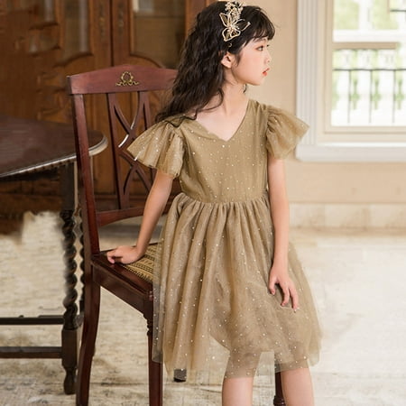 

B91xZ First Birthday Gifts For Girls Kids Children s Dress Summer Princess Dress Star Tulle Dress Big Girl Dress Outwear A Size 2-3 Years