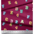 thumbnail image 3 of Soimoi Silk Fabric Numbers & Alphabets Text Print Fabric by Yard 42 Inch Wide, 3 of 3