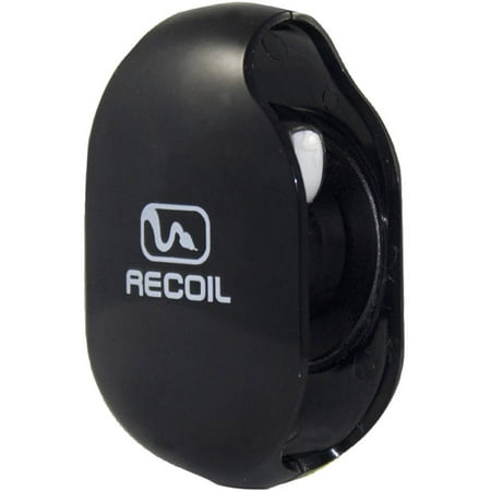 Recoil AUTOMATIC Cord Winder for Headphones and Earbuds. No More Tangled Headphones! The Original Retactable Cord Organizer. Black, Size Small