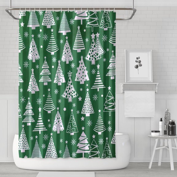 Christmas Shower Curtain for Bathroom Winter Christmas Snowflake Shower Curtains Durable Vintage Shower Curtain Hooks Included,72x72Inch