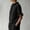 Black, variant on Womens Summer Short Sleeve Tops Trendy Cotton-Blend Ruffle Blouse, Casual Flutter Sleeve Top
