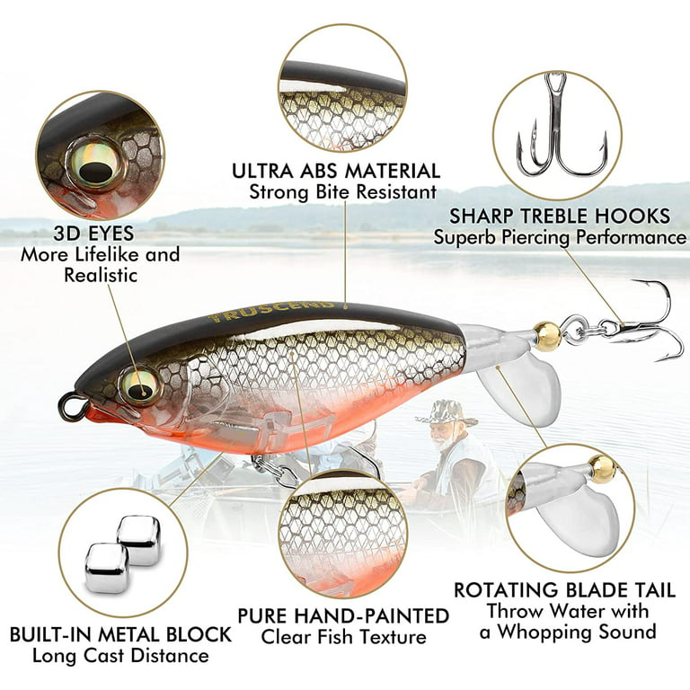 Topwater Fishing Lures with BKK Hooks, Plopper Fishing Lure for