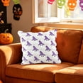 thumbnail image 4 of Cute Witch Hat Ghost Throw Pillow Cover, 3D Textured Halloween Square Cushion Case, Farmhouse Fall Sofa Decorative Pillowcase, 4 of 6