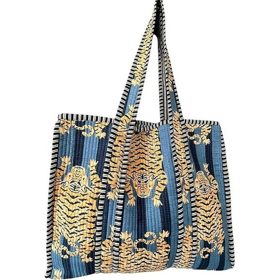 Craft Lovers Women Handblock Lightweight Travel Bag Purse Cotton Shoulder Tote Bag For Shopping Grocery & Beach Bag