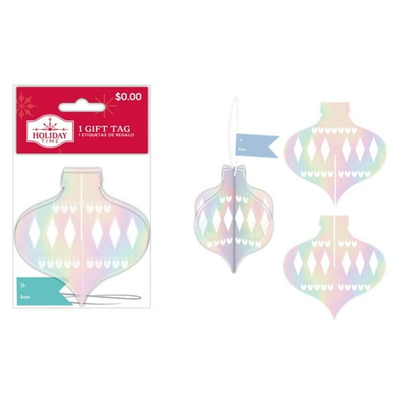 Christmas Acrylic Finial Gift Toppers, Iridescent, 3 Count, by Holiday Time