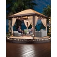 thumbnail image 3 of BouPower 13x13 Pop Up Canopy Gazebo,Canopy Tent,Outdoor Gazebo for Backyard & Patio Furniture,Pop Up Tent with Mosquito Netting & Double Roof for Backyard,Garden,Parties,Lawns,Outdoor and BBQs, 3 of 9
