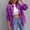 Dark Purple, variant on Dark Jackets for Women Casual Denim Jacket Crew Neck Boyfriend Loose Fit Casual Hoodies Coat S