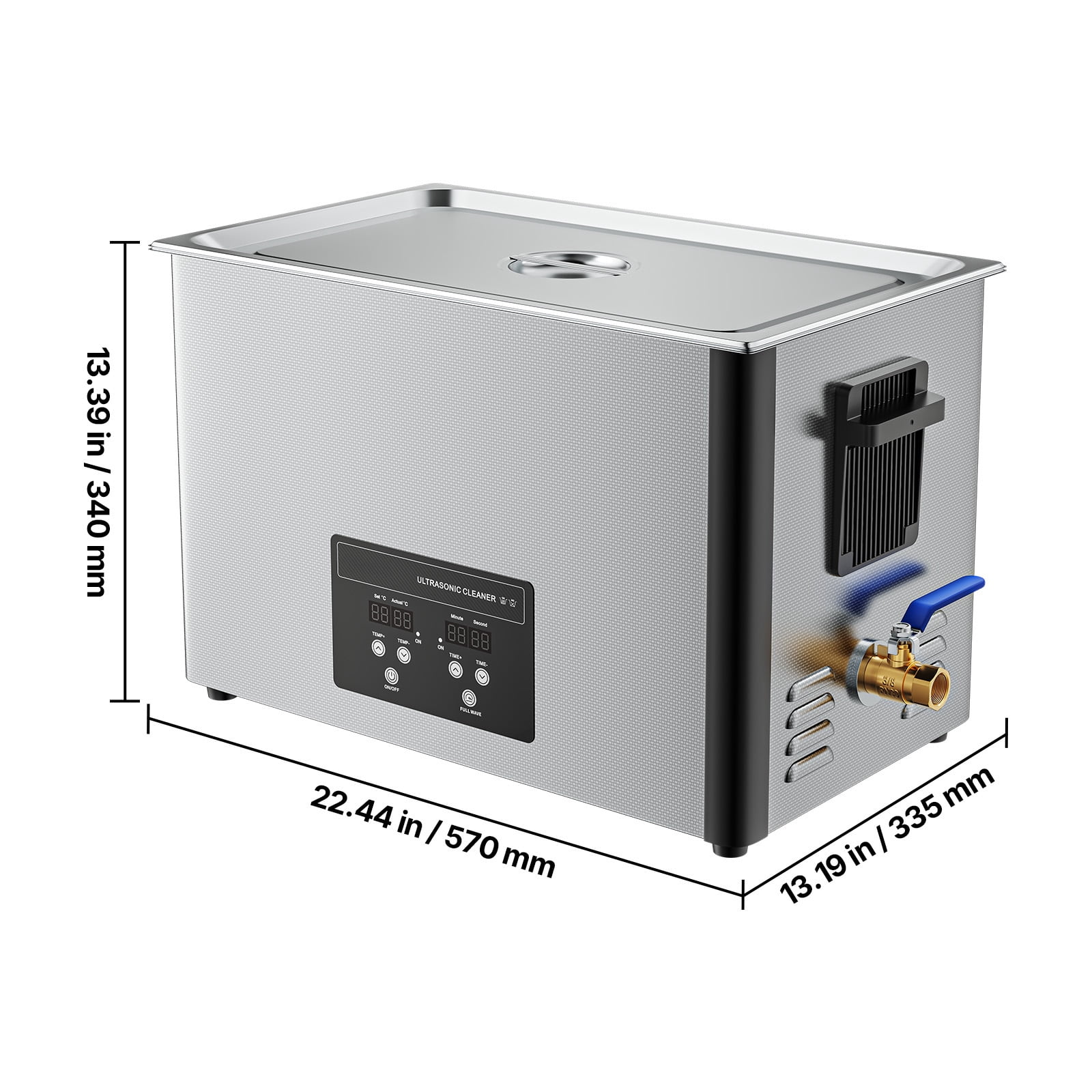 KFFKFF 30L Ultrasonic Cleaning Machine with Digital Display, Stainless Steel 40kHz Cleaner for Parts, Carburetors, Instruments, and More