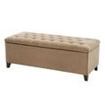 thumbnail image 3 of Storage Bench,Modern Storage Ottoman Bench with Wooden Legs and Large Storage Space,Tufted Fabric Storage Ottoman Bench for Living Room Bedroom Entryway,Brown, 3 of 4