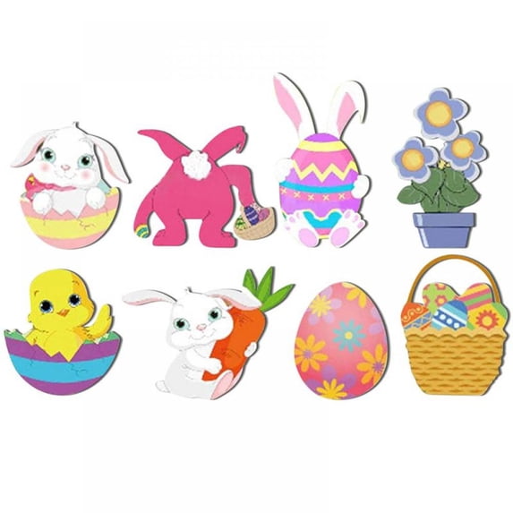 Easter Yard Sign Decorations,Easter Egg,Gift Basket,Easter Rabbit,Bunny Gnome Letters PVC Stakes Yard Décor Garden Sign for Holiday Festival Home Outdoor Easter Decoration