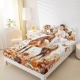 thumbnail image 4 of jejeloiu Countryside Floral Full Size Sheets,Farm Animal Horse Bed Sheets For Boys Teens 4-Piece, 4 of 7