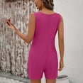 thumbnail image 5 of QATAINLAV Mother's Day Gifts! Rompers for Women 2025 Summer Casual Sleeveless Button Neck Short Jumpsuits Eyelet Embroidery Comfy Overalls with Pockets Hot Pink M, 5 of 9