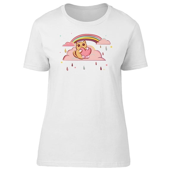 Cute Kawaii On Rainbow T-Shirt Women -Image by Shutterstock, Female Medium