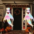 thumbnail image 5 of JWshufel Halloween Decorations Outdoor Ghost Windsocks with Led Lights for Spooky Yard and Porch Decor Reusable and Weather Resistant Halloween Party Supplies 39.4x19.7in White, 5 of 6