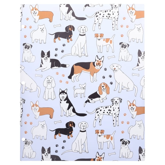 Pen+Gear 2-Pocket Poly Folder, Multicolor Dogs