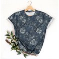thumbnail image 4 of Hauts d'Été pour Femmes DYTTDG T-shirt Mode Floral Grande Taille Col Rond Manches Courtes Tee-Shirt Décontracté Ample Hauts pour Femmes Liquidation Moins de 10 Multicolore,TTTG, 4 of 5