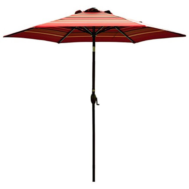 Abba Patio Striped Umbrella 9, Red Striped Patio Umbrella