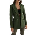 thumbnail image 2 of Antinious Womens Solid Blazer Jacket Long Sleeve Notch Lapel Button Down Coat,Warm Trench Coat,Casual Winter Coats for Women,Army Green,XXL, 2 of 5