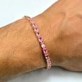 thumbnail image 2 of Pink Tourmaline Tennis Bracelet Rose gold plated bracelet, October birthstone bracelet, Women Bracelet, Wedding Jewelry, Gift For Her, 2 of 4