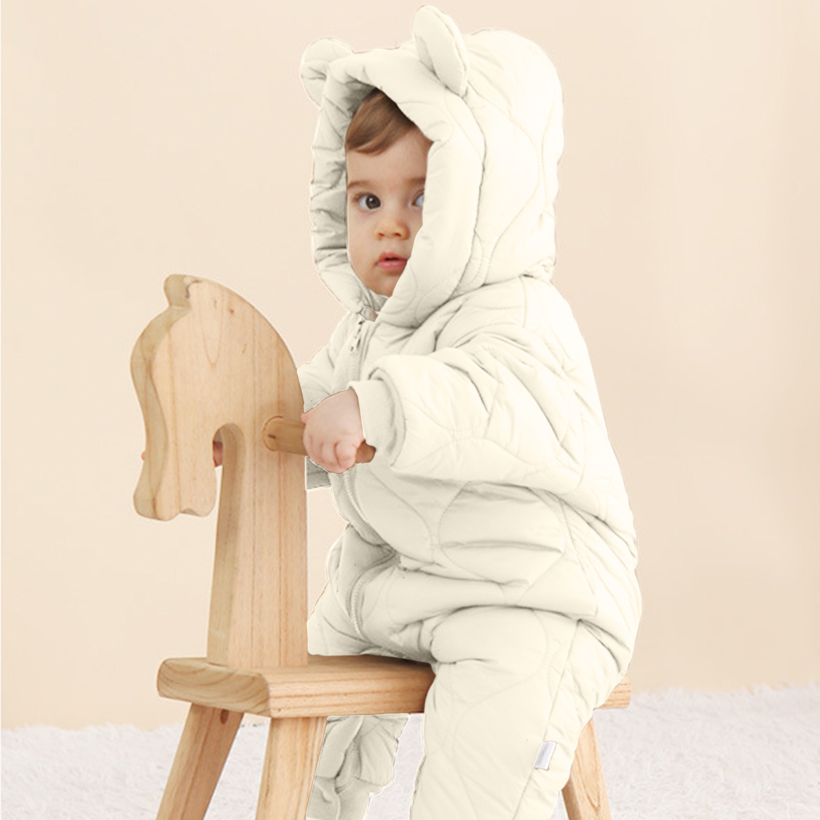 Grenouillère Bébé Avec Manteau Duvet - Combinaison Chaude D'extérieur - Pour Garçon/fille - Hiver 2026