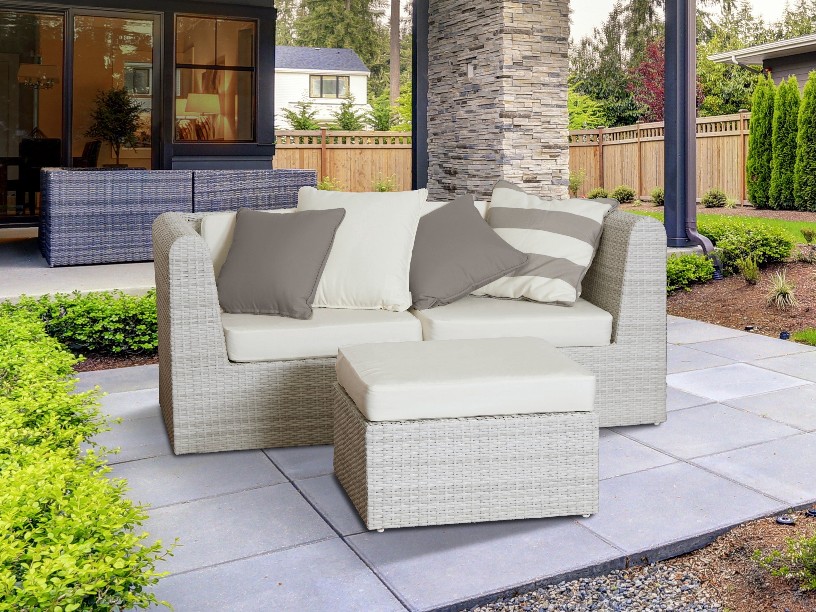 Covermates Throw Pillow - Weather Resistant, Full Side Zipper, LuxeGuard Collection, Dove