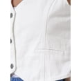 thumbnail image 5 of INSPIRE CHIC Women's Jean Jacket Sleeveless V Neck Button Down Crop Denim Vest L White, 5 of 6