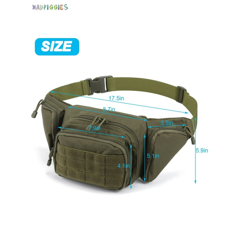 BadPiggies Mens Waist Bag Waterproof Utility Fanny Pack Outdoor
