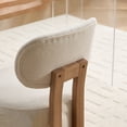 thumbnail image 6 of PORKISS Upholstered Dining Chairs Set of 2, Mid-Century Kitchen Chairs with Solid Wood Legs and Cushioned Wingback for Kitchen, Beige, 6 of 7
