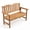 Wood, variant on All-Weather 2-Person Outdoor Bench, 47 in Slatted Poly Lumber Patio Porch Bench w/ Curved Backrest, Wide Armrests, Stainless Hardware & 800 lb Capacity for Yard, Deck