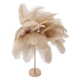 thumbnail image 3 of Lámpara de mesa decorativa con 30 plumas, recargable por USB, control táctil, color camello, 3 of 14