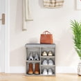 thumbnail image 2 of SHIERLOU Shoe Bench with Cushion, Storage Bench with Padded Seat, Cubby Shoe Rack, Adjustable Shelves, Entryway Bench, Shoe Organizer Bench for Entryway Hallway Living Room, Closet, 2 of 7
