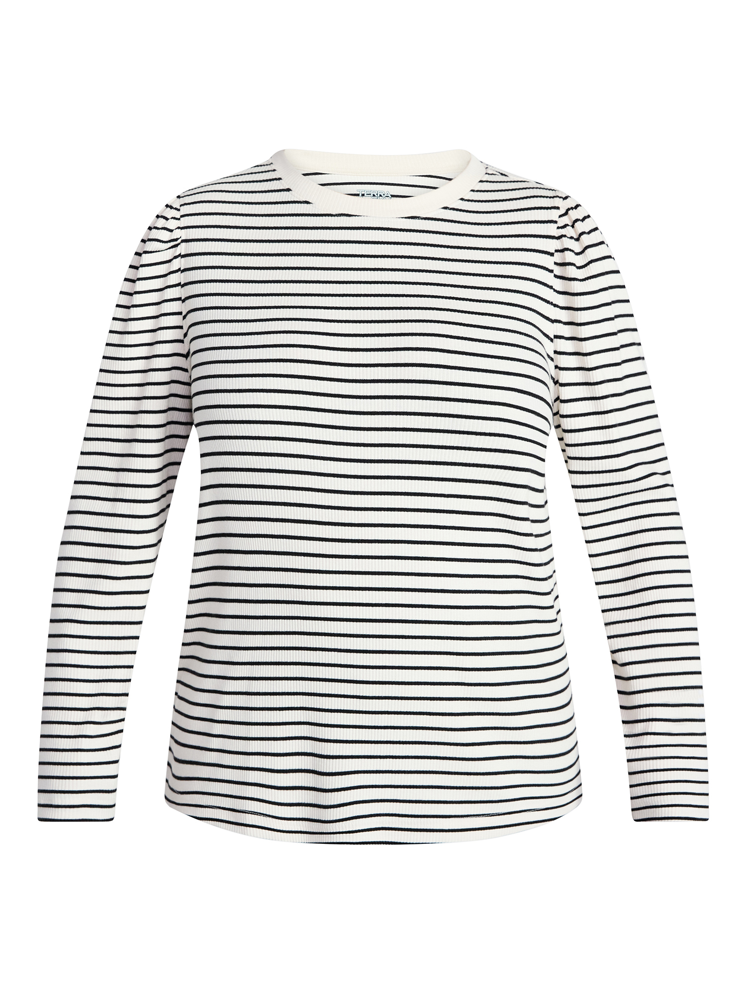 Terra & Sky Women's Plus Puff Long Sleeve Crewneck Top, Sizes 0X-5X