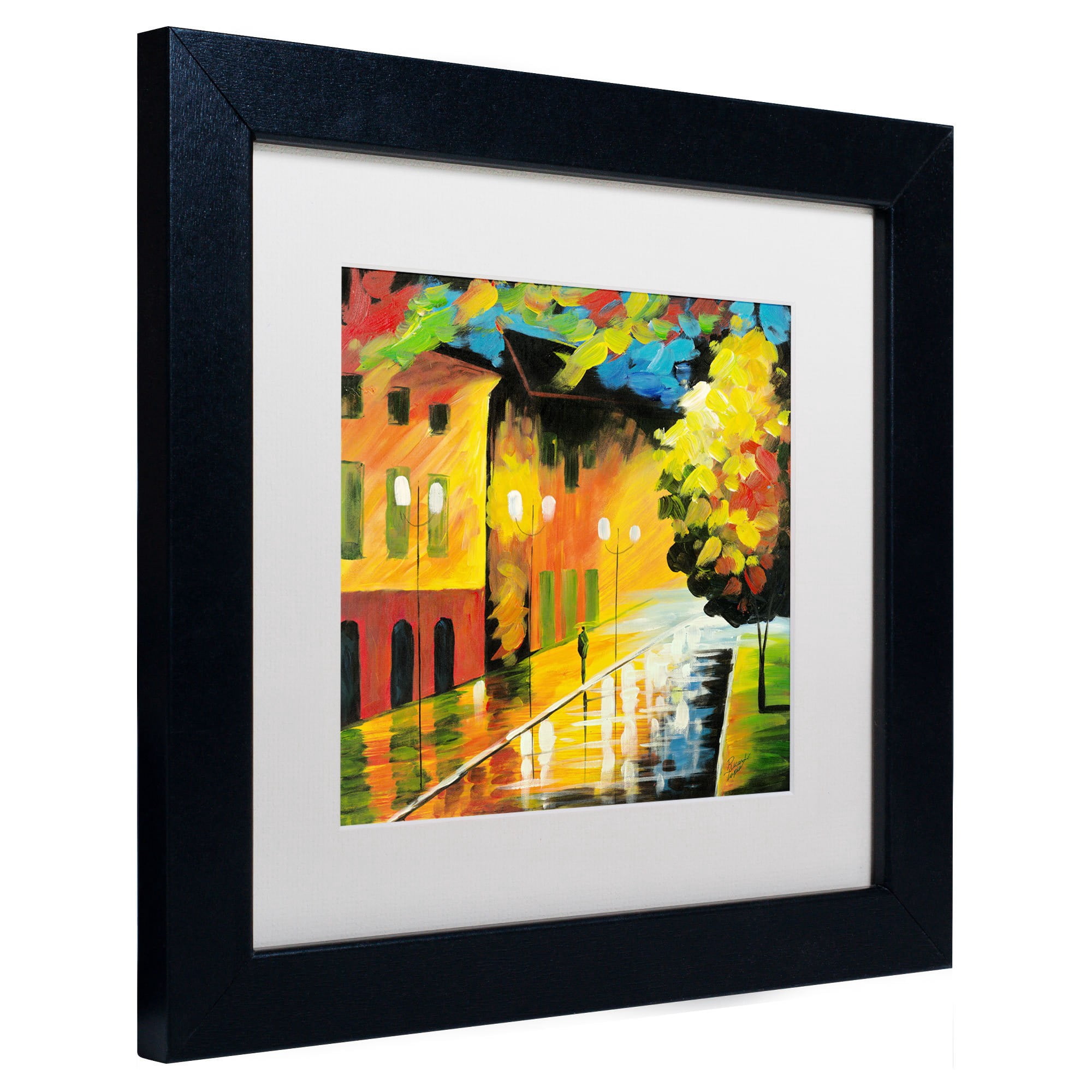 Trademark Fine Art "Street Light" Canvas Art by Ricardo Tapia, White Matte, Wood Frame