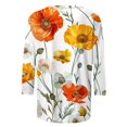 thumbnail image 4 of Fiudx Ofertas Flash Del Día Moda Mujer Impresión Cuello Redondo Manga 3/4 Camiseta Pulóver Blusa Superior, 4 of 5